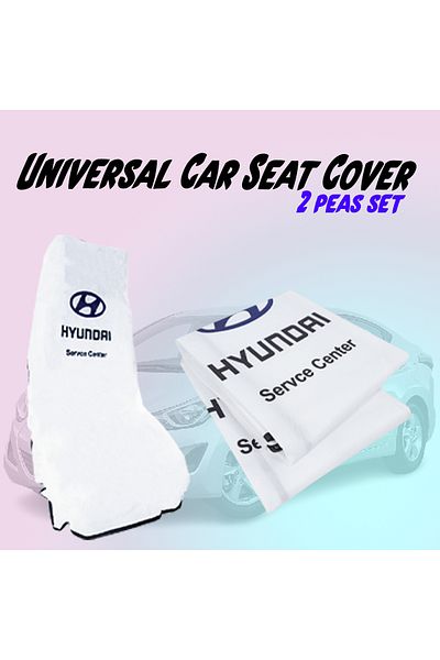 Hyundai Car Seat Covers 2pcs – Dust & Dirt Protection For Service Center & Daily Use White