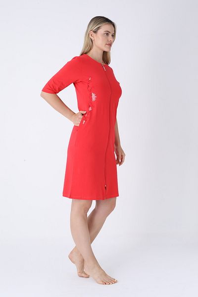 ROMEO LİFE Women's Cotton Lycra Zippered Dress 7466
