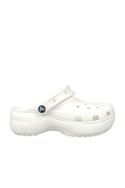 Crocs Γυναικεία λευκά σανδάλια Classic Platform Clog (206750-100)