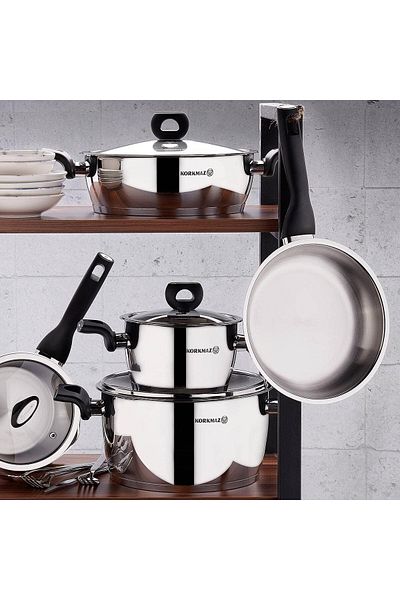 KORKMAZ NORA Stainless steel LOW POT 24 CM