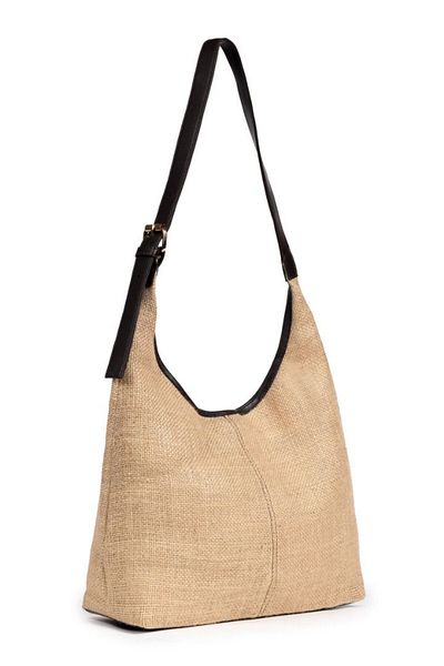 HEPSHOP Women's Straw Shoulder Bag Buckle Magnet Button Adjustable Strap Cross Strap