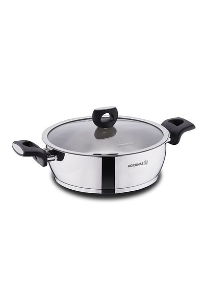 KORKMAZ NORA Stainless steel LOW POT 24 CM