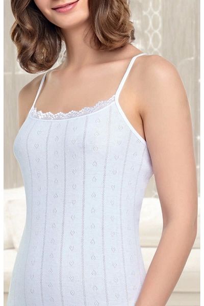 Tutku Women's 3-Piece Jacquard Undershirt with Rope Straps