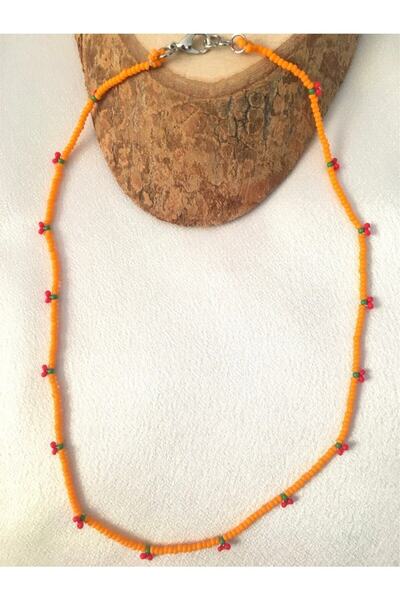 Handmade Minimal Boncuk Kiraz Kolye