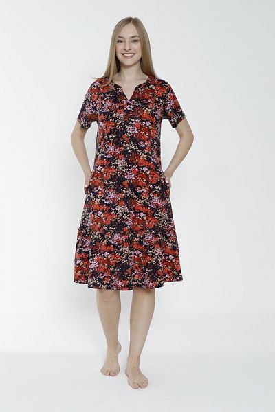 ROMEO LİFE Cotton Modal Fabric Patterned Women's Summer Dress 7769