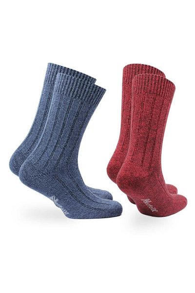 NORFOLK Amsterdam Bamboo And Cotton Soft Daily Socks 2 Pack Σκούρο μπλε/κόκκινο