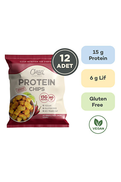 Clean Powders Protein Chips 50 Gr Acı Biber Yeşil Limon 12 Adet