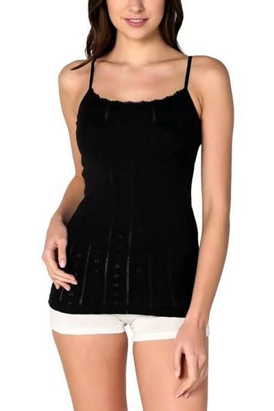 Tutku Pachet de 3 maiouri jacquard cu curele de frânghie pentru femei negre