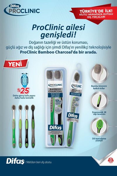 Difaş Pro Clinic Bamboo Charcoal Diş Fırçası - Muhafaza Kutulu