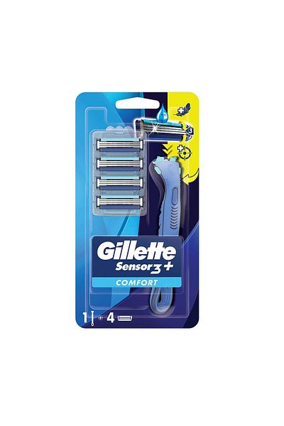 Gillette Sensor3 Comfort 4 Pack Replacement Blade Head Shaver