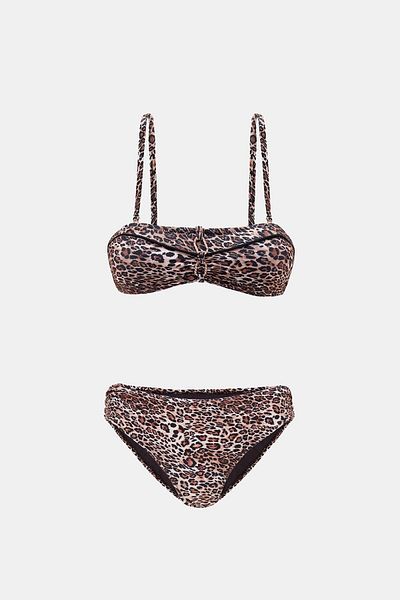 Amarelle Costum de bikini Capetown cu imprimeu leopard, fără bretele, cu curea detașabilă