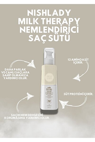 NISHLADY Milk Therapy Nemlendirici Saç Sütü - 12 Amino Asitli Durulanmayan Krem