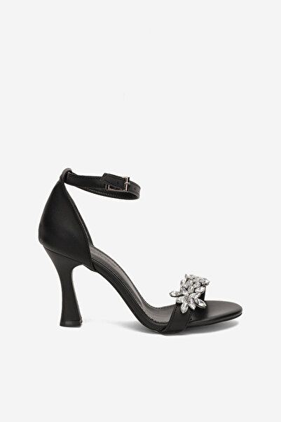 Freemax Women's Stone High Classic 10 cm Heeled Evening Dress Shoes Brtt601 Black Skin Leather