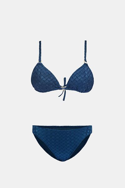 Amarelle Σετ μπικίνι Olympos Petrol Blue Triangular Gatherer με αφαιρούμενο μαξιλαράκι χωρίς γέμιση