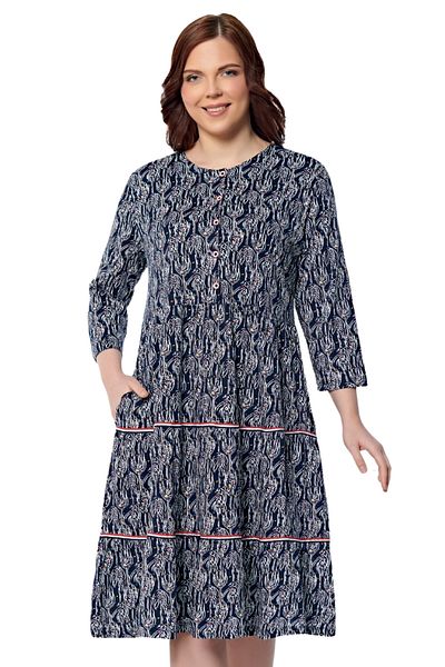 ROMEO LİFE Stylish Women's Dress with Print Button Detail - 7552
