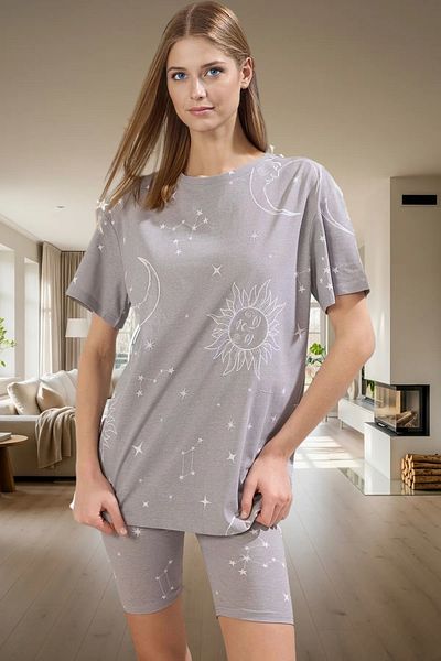 PayBuy Women's Galaxy Pattern Cotton Short Sleeve Pajamas Set Professional Appearance Elegant Design