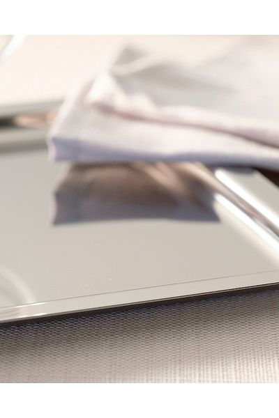 English Home 32x22 Cm Silver Colored Shiny Metal Tray