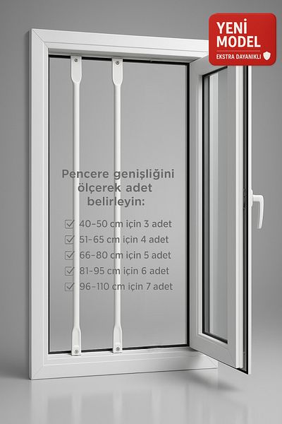 Life 360 Telescopic Window Safety Barrier |   2 Pieces (Rod) |   Window Guardrail |   Child Safety | 80–130cm