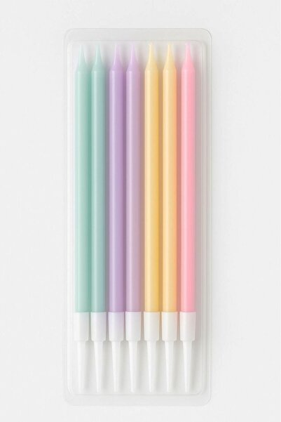 BeySüS Mum Çubuk Renkli Pasta Mumu 8 Li