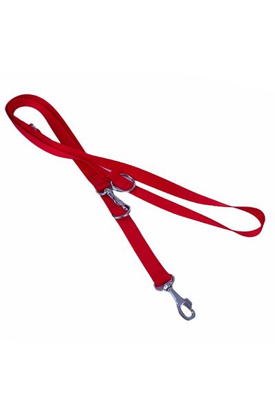 Doggie Classic Woven Dog Walking Collar Medium Red 2.5X120-190 cm