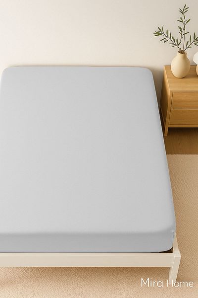 Mira Home Διπλό απλό χτενισμένο βαμβακερό 100% βαμβακερό ελαστικό σεντόνι κρεβατιού 200X200 cm King Size