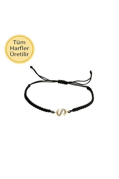 EnginGold İp Örgü 14 Ayar Altın S Harfli Bileklik