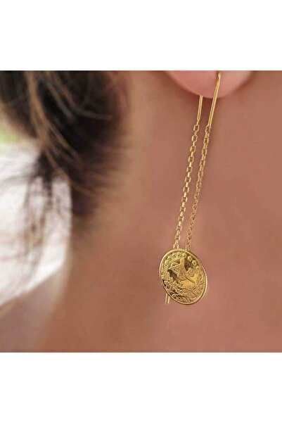 EnginGold 22 Ayar Çeyrek Reşat Altın Küpe