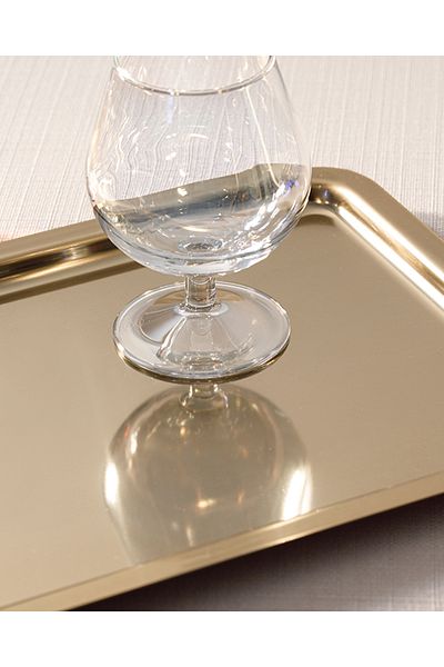 English Home 32x22 Cm Gold Shiny Metal Tray
