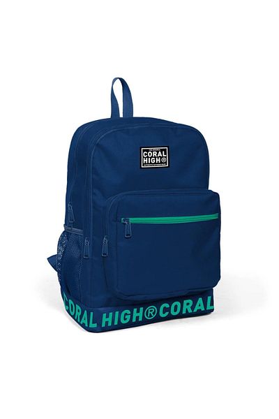 Coral High 24107 Тъмносиня раница с бродирано лого, USB Aux изход и четири отделения