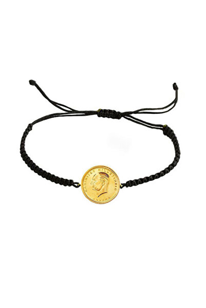 EnginGold İp Örgü Makroma Ata Çeyrek Altın Bileklik