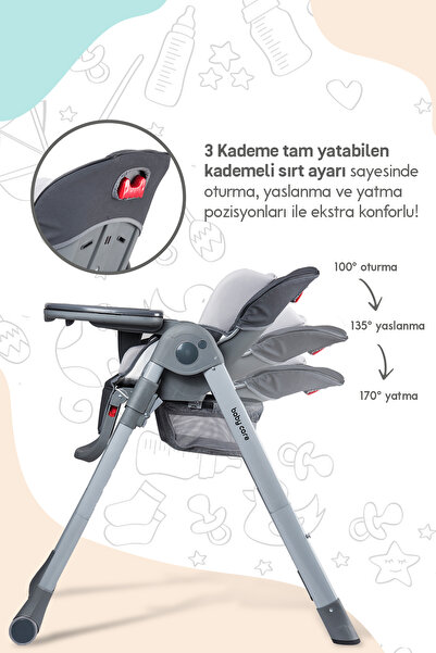 Baby Care Flex Mama Sandalyesi (GRİ)