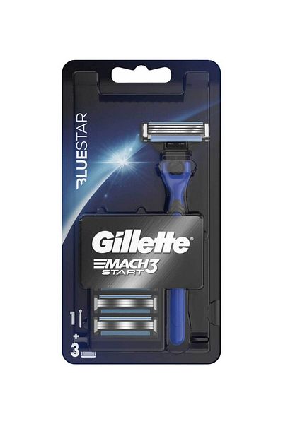 Gillette Mach 3 Start Bluestar Shaver + 3 Spare Blades