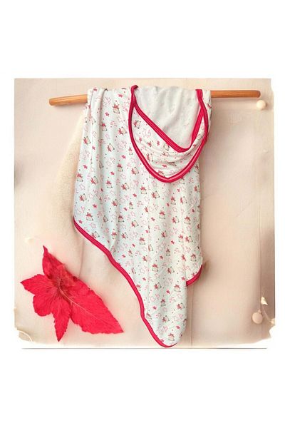 Newworld baby Bear 80*90 Combed Cotton Single Layer Blanket Red