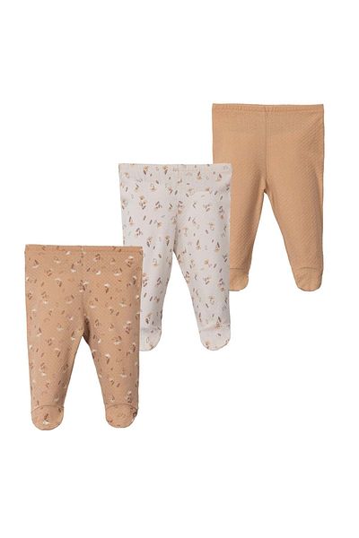 Necix's Floral Triple Booties Trousers Set Beige