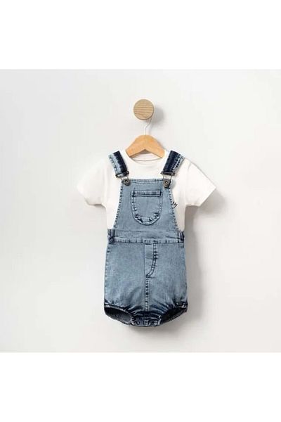 Necix's Tshirt Jeans Salopet Tulum Set Blue