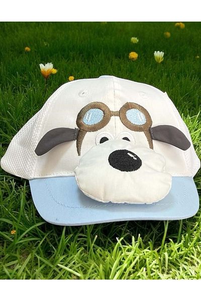 Balgüneş Tekstil 1/3 Years Old Pilot Dog Boy's Cap (48-50 cm) Blue