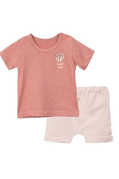 Necix's Jungle Tshirt Shorts Set Salmon
