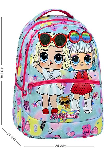 Çanta Limanı California Girls Green Primary School Backpack + Lunchbox (2319)