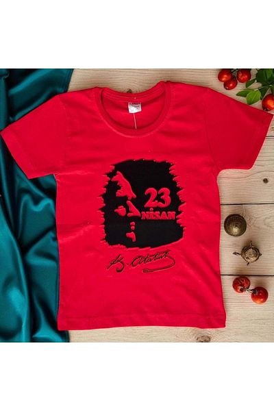 Malkoç bebe Digital Ataturk 23 April Printed Tshirt Red