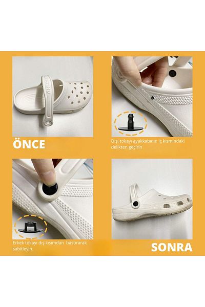 ipekbazaar 8-Pack Belted Slipper Rivet, (for 2 Pairs of Slippers) Durable Plastic Snap-On Slipper Belt Clip