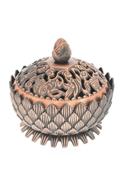 BLA BLA FOAM Aromatherapy Incense Burner with Lotus Design and Tibetan Symbols, 6x7 cm