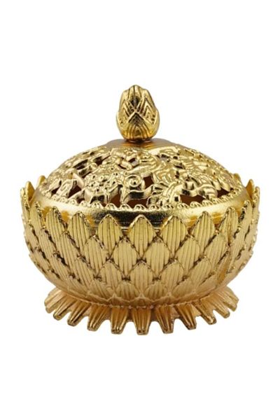 BLA BLA FOAM Incense Cone Holder in Lotus Shape - Golden