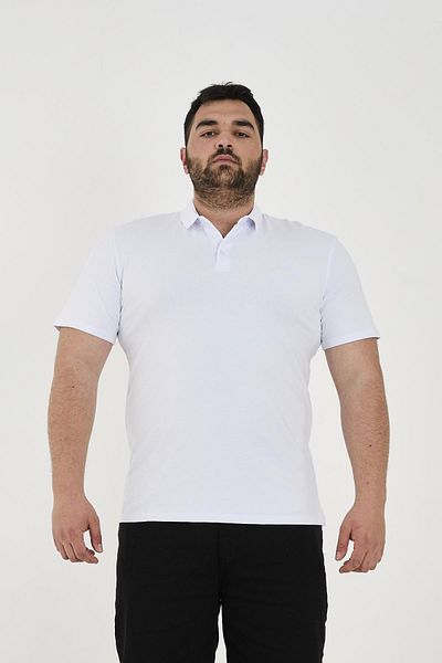 Maccali Men's Elite Comfort Short Sleeve Basic Summer Polo Neck T-Shirt White