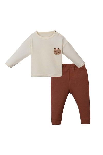 Necix's Apple Embroidered Sweatshirt Pants Set