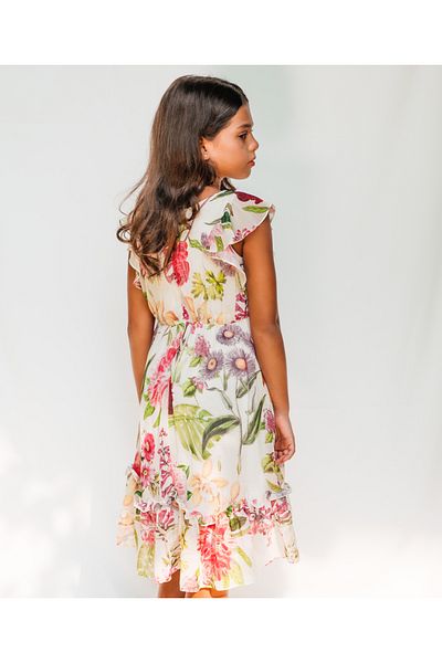 SheShe Rochie pentru fetiță din șifon cu modele florale