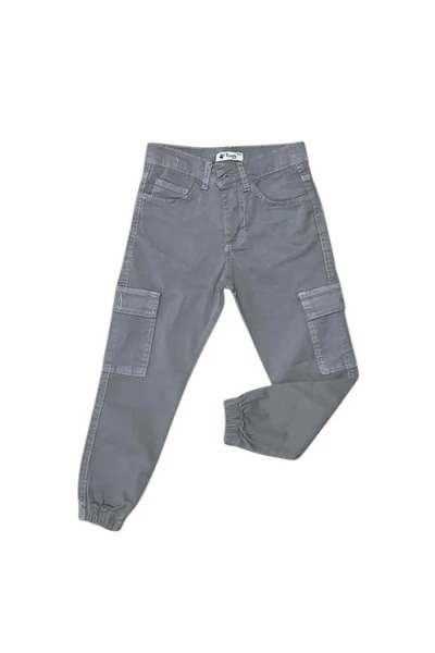 RİNDO KİDS ГАБАРДИНОВ ПАНТАЛОН С КАРГО ДЖОБОВЕ Сив