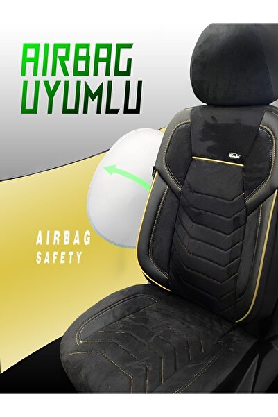 KONFORUM Car Seat Cover Front and Rear Set Nubuck Fabric Lorenzo Serie Black Beige