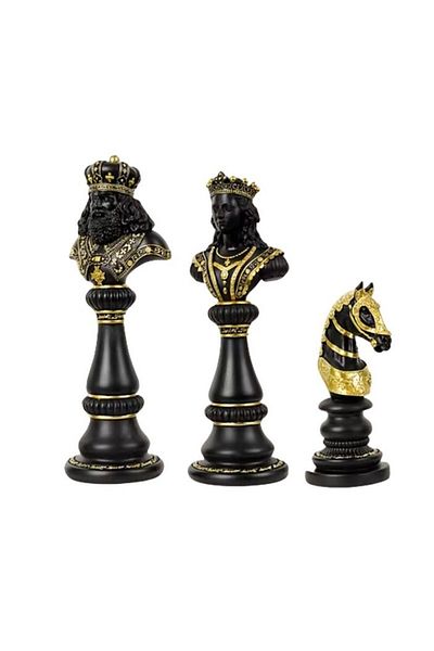 BLA BLA FOAM Set 3 Piese De Șah Decorative Din Rășină, 29,27,18 Cm