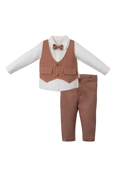 Necix's Hakai Vest Shirt Trousers Suit Brown