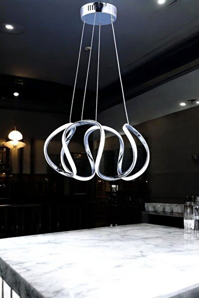 EY-EL TASARIM Ahtapot Tekli Krom 3 Renk Ledli Sarkıt Avize